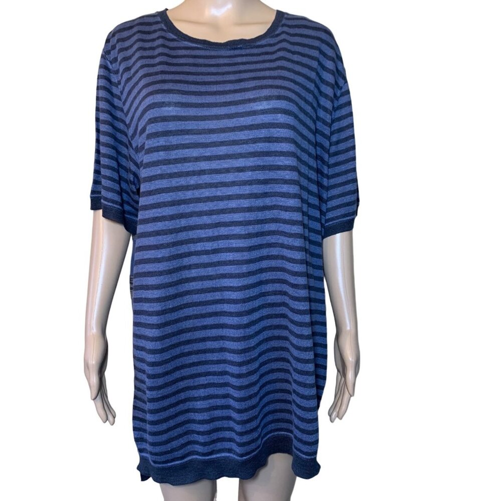 Remi Relief Striped T-shirt Top MENS SZ XL  All Over Print Linen Japan 3XL #14